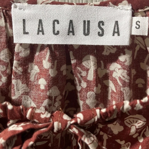 Lacausa Playa Mini Dress in Cocoa Magic Mushroom Print. NWT size small. - Picture 4 of 7